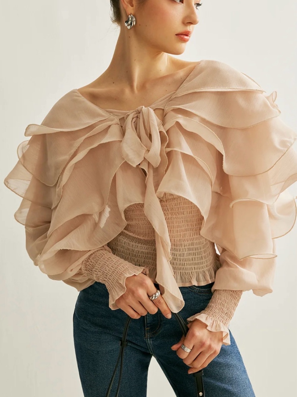 NWT Commense Women's Ruffle Blouse - M - Picture 2 of 9